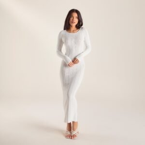 Knitted Maxi Dress - Off White