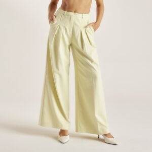Woven Wide-Leg Pants - Buttermilk
