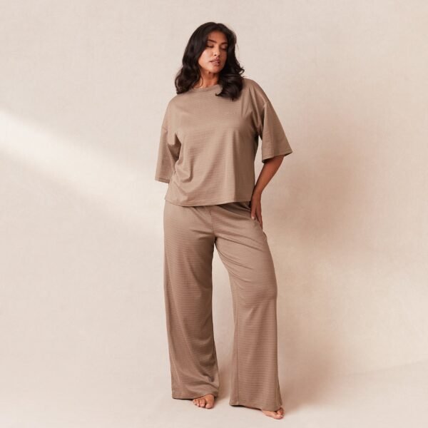 Classic Fleece Oversized Pajama Trousers - Fawn - Image 7