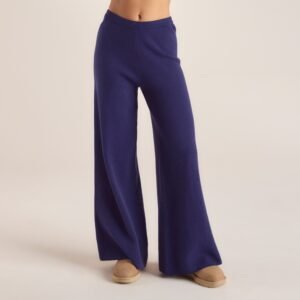 Logo Knitted Pants - Navy