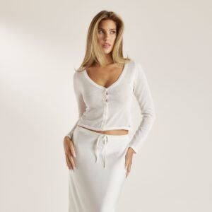 Sheer Knitted Cardigan - Off White
