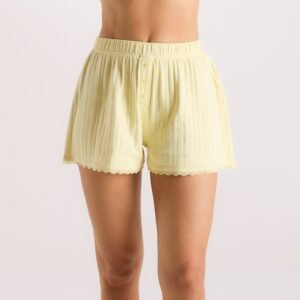 Pointelle Pajama Shorts - Buttercup Yellow