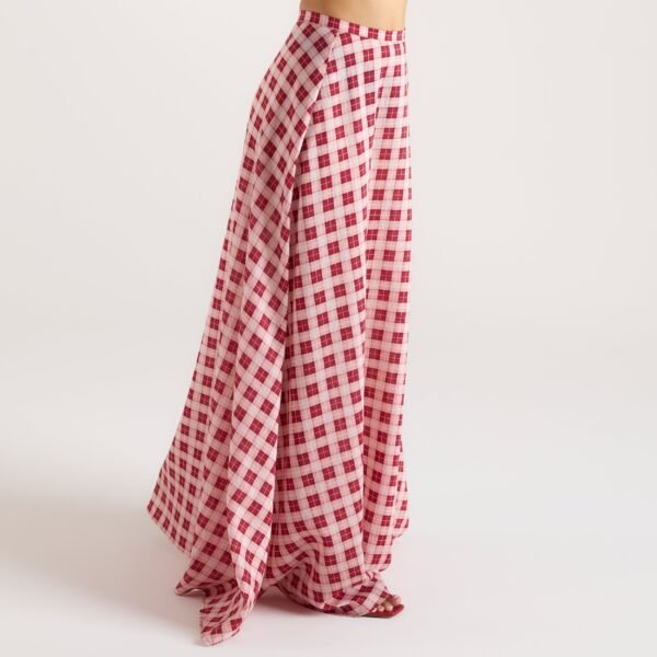 Sheer Maxi Skirt - Red Check - Image 2