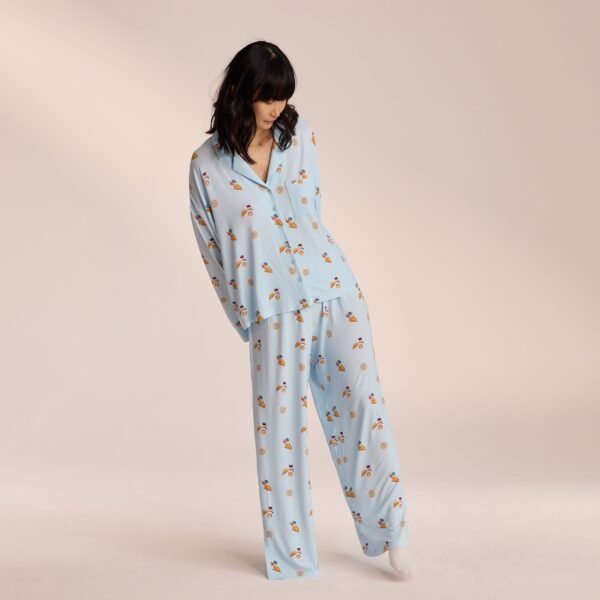 Modal Pajama Shirt - Blue - Image 3