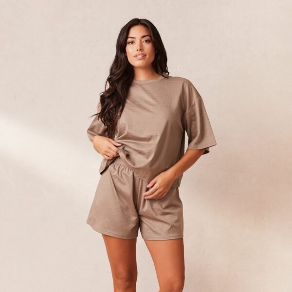 Classic Fleece Oversized Pajama Shorts - Fawn - Image 3