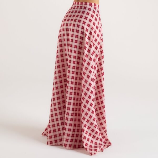 Sheer Maxi Skirt - Red Check - Image 3