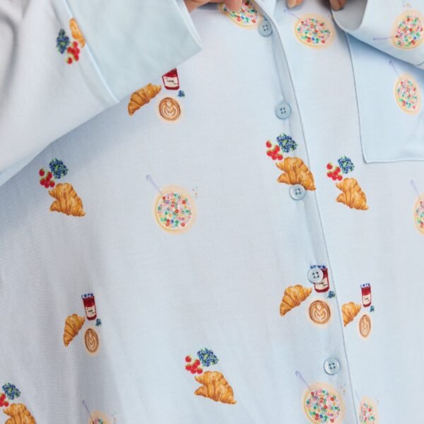 Modal Pajama Shirt - Blue - Image 5