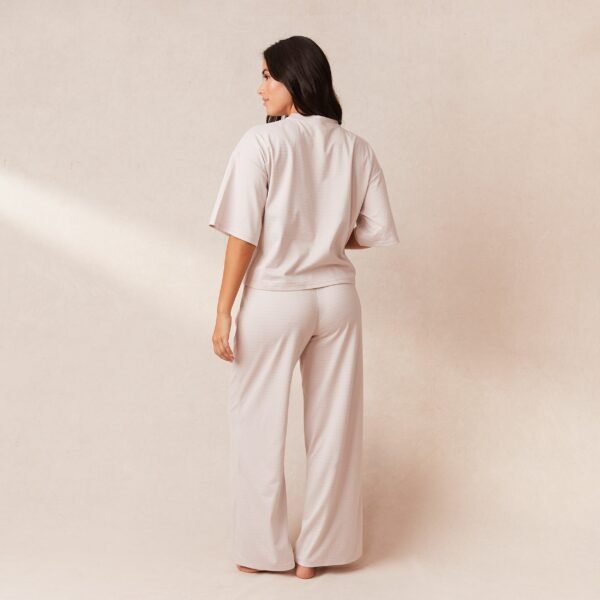 Classic Fleece Oversized Pajama Trousers - Cream - Image 5
