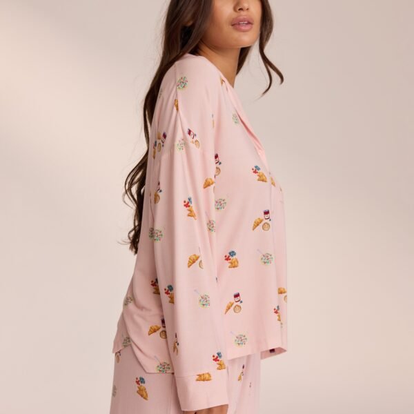 Modal Pajama Shirt - Pink - Image 5