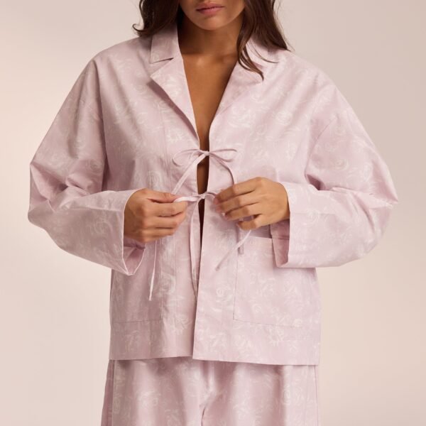 Cotton Pajama Shirt - Lilac - Image 6