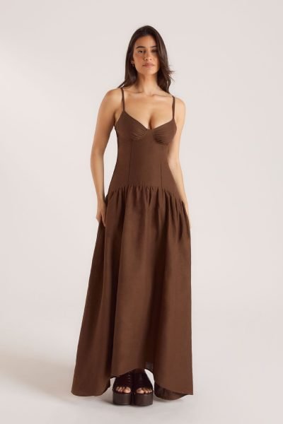 1CHOCOLATEDROP-WAISTMAXIDRESS